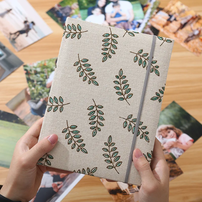 200pcs 6-inch Fabric Photo Album Large Capacity Interleaf Type Family Album Children Growth Memorial Booklet