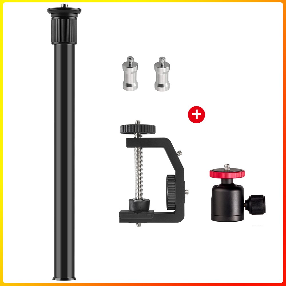 Abrazadera Universal para mesa de escritorio, montaje con trípode de 1/4 pulgadas, punta de rosca, extensión de tubo, poste para videocámara de cámara DSLR GoPro Phone: Kit All
