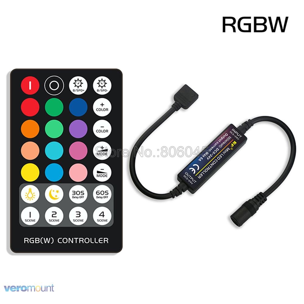 RF14 17 21 28 Key Mini Led Light Strip Controller Voor 5050 Dim Rgb Rgbw Rgbcct 4pin 5pin 6pin Led verlichting Tape Controller DC5-24V: RGBW