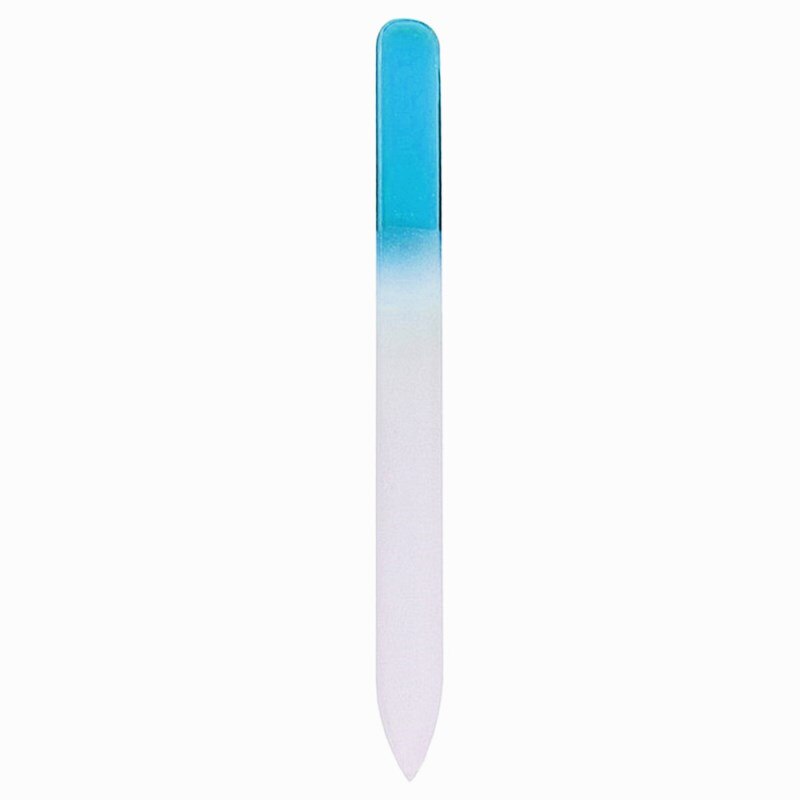 1PC Crystal Glass File Nail Art Files Manicure Nail Files Buffing Grit Sand Fing Nail Art Health Beauty Makeup Tools: Blue With ABS Case