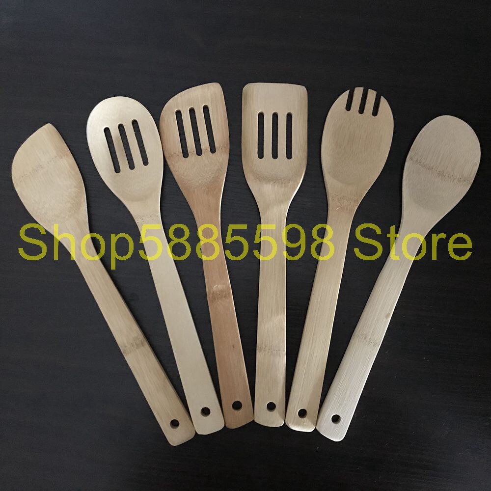6 Stks/set Mengen Keukengereedschap Kookgerei Bamboe Gebruiksvoorwerp