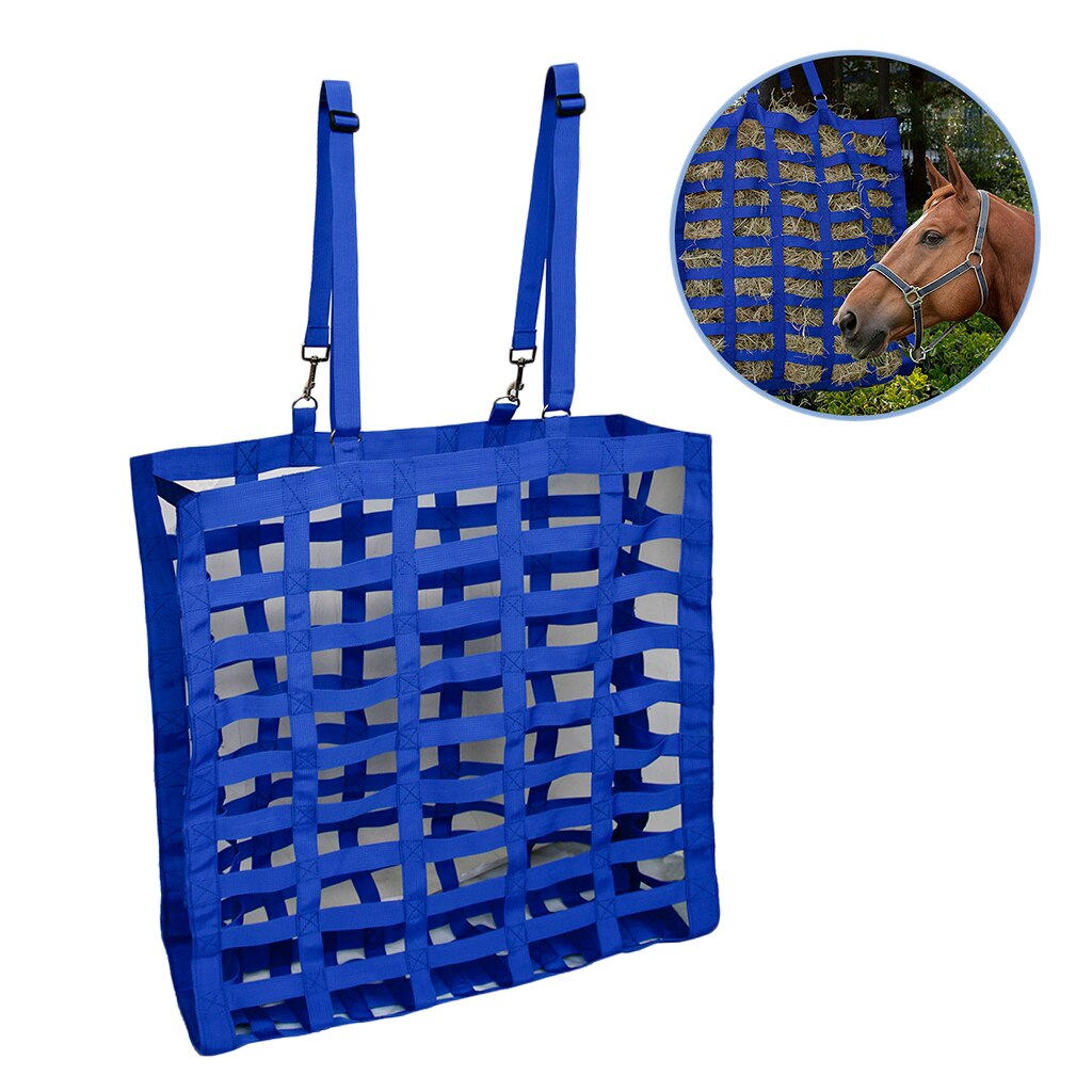 Slow Feed Paard Hooi Tas Met Verdelers Paardensport Hooi Feeder Hooi Netto Zak Opslag: Blue