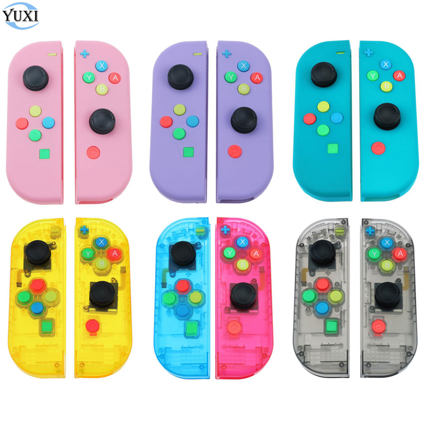 YuXi Per Nintend Interruttore NS NX Gioia Con Custodia di Ricambio Borsette Copertura Per Joy-Con Controller Custodia Trasparente nero Verde