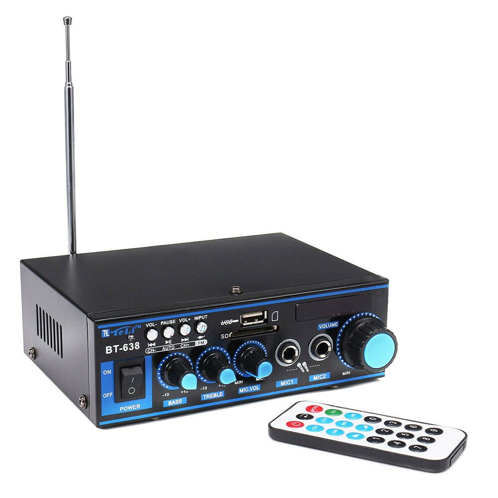 Home USB Audio Car Built-in FM Bluetooth Digital Radio With Remote Controller Stereo HIFI Music Power Amplifier