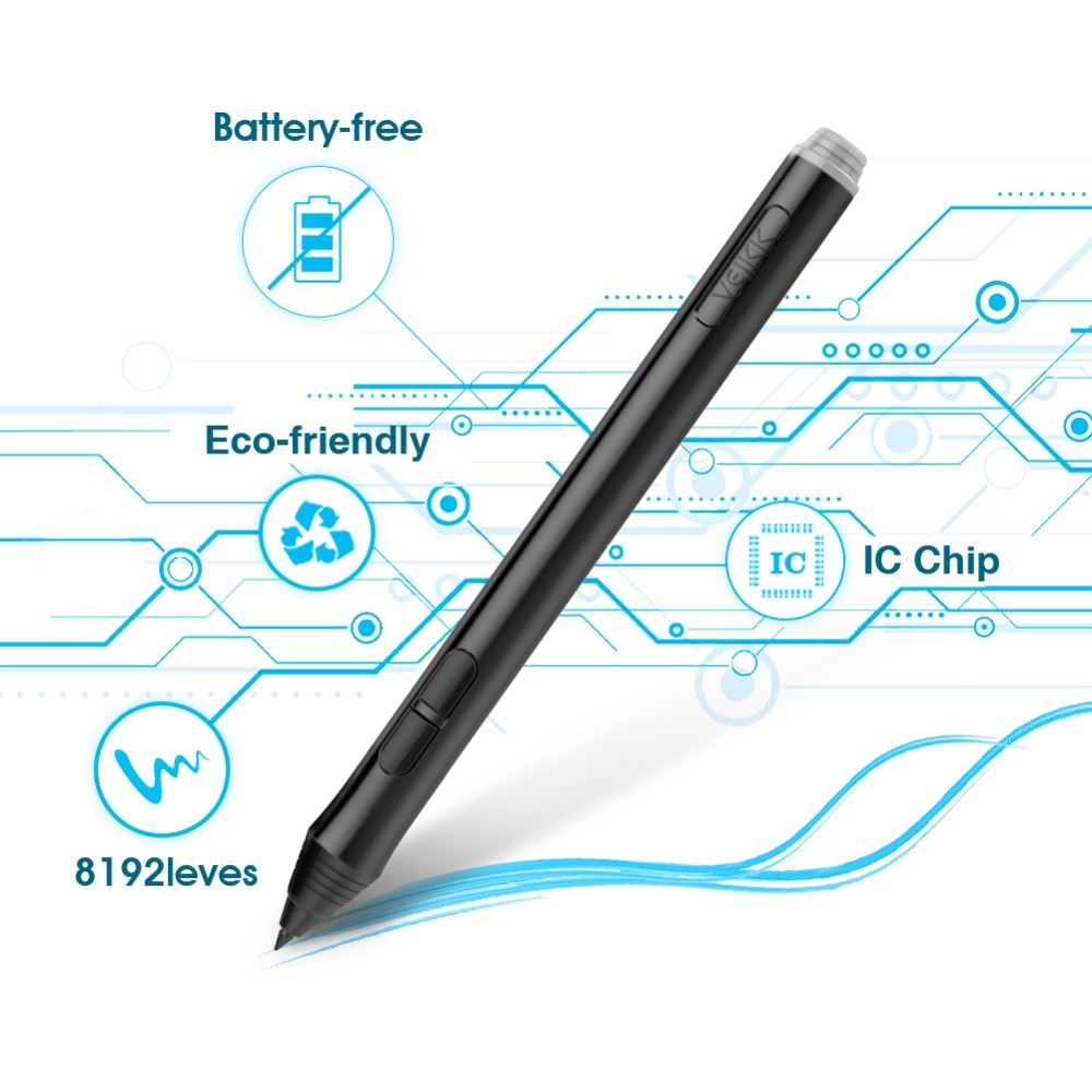 VEIKK P002 drawing tablet pen Battery-free 8192 Levels Pressure Passive Stylus for Graphics Tablet A15 ,A15Pro and A50