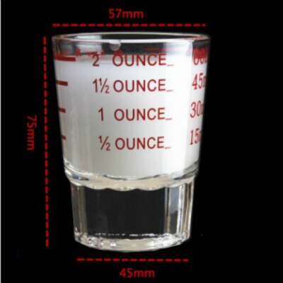 1Pcs 30/45/60/90Ml Espresso Glas Met Kalibratie Koffie Cup Verdikte Glas Mini 1oz Maatbekers Shot Glas Wijn Bril: Rood / 45ml