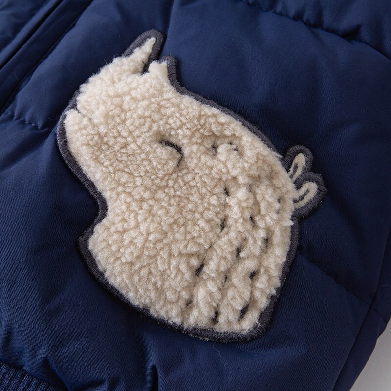DBX15581 dave bella invierno Bebé niños dibujos animados con capucha acolchado abrigo niños tops infantil ropa de abrigo