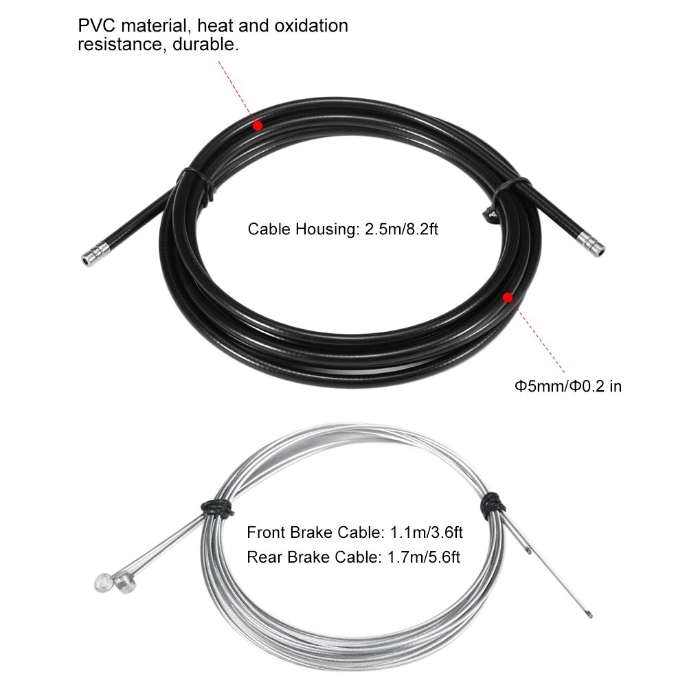 Cykel v-broms &amp; bromsspakar &amp; kabel cykling styre kort broms kopplingsspak växelkabel vajer &amp; spolning av landsvägscykelbroms