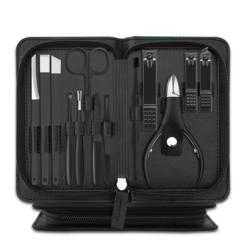 13 Stuks Snijders Voor Manicure Rvs Dikke Nagelknipper Oor Lepel Pedicure Nail Schaar Gereedschap Huishoudelijke Nagels Rits Zak