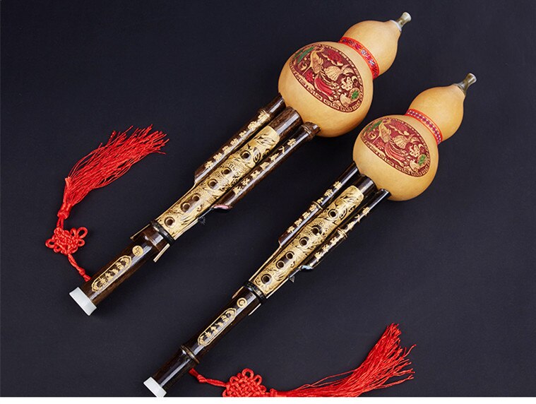 Ya sheng kinesisk håndlavet hulusi traditionel kalebas cucurbit fløjte etnisk hulusi musikinstrument til begyndere musikelskere