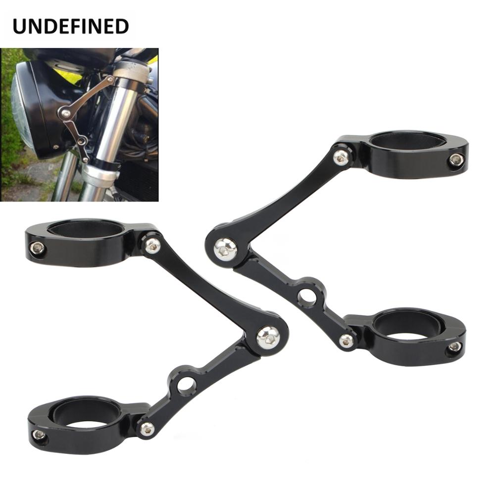 Motorcykel forlygte beslag montering klemme 35mm-37mm gaffel rør holder til harley dyna chopper bobber cafe racer universal sort