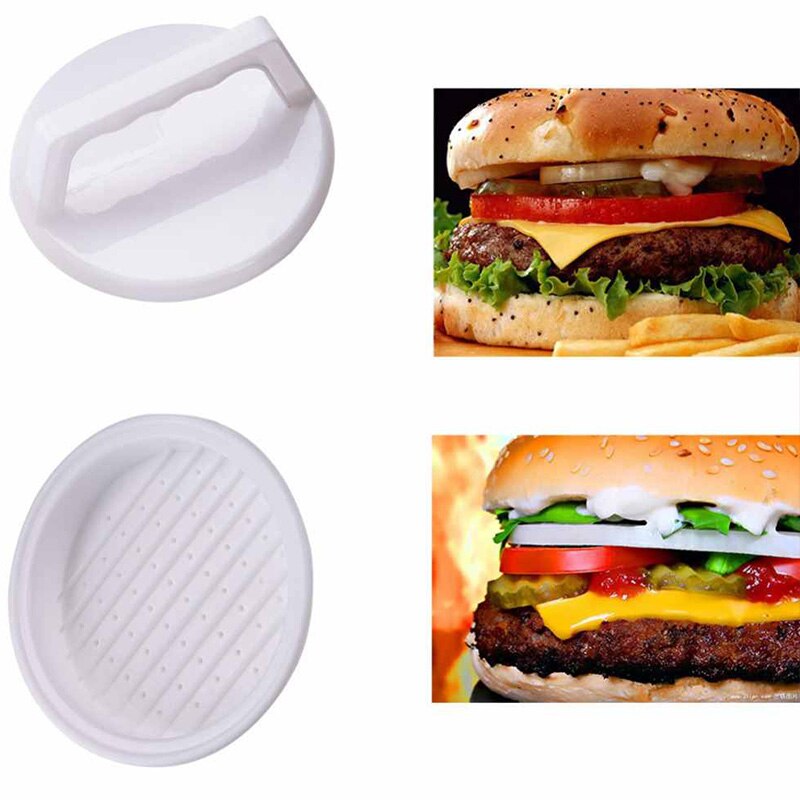 1 set rund form hamburgerpress plast hamburgare kött nötkött grill livsmedelsklassad pressbiffmaskin formform kökstillbehör