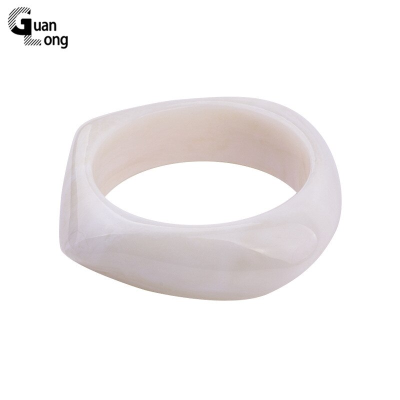 GuanLong klasyczna moda żywica mankietów bransoletki bransoletki dla kobiet akrylowa szeroka nieregularna geometryczna bransoletka kobiet urok biżuterii