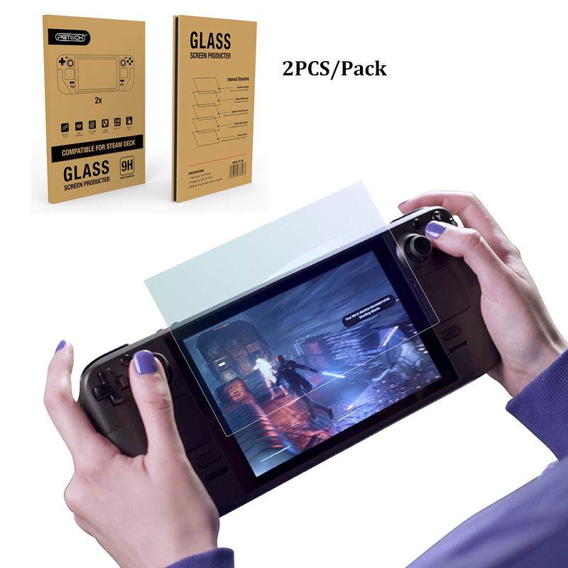 2 Stks/pak Gehard Glas Film 9H Hd Screen Protector Met Opbergtas Case Voor Stoom Deck Game Console Game accessoires
