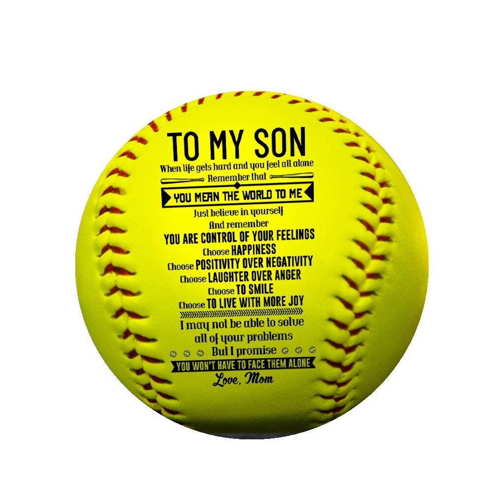 Mama Zu Sohn, Halten EINE positiv Zustand Von Geist ICH liebe Sie eine gedruckte weicher Ball als