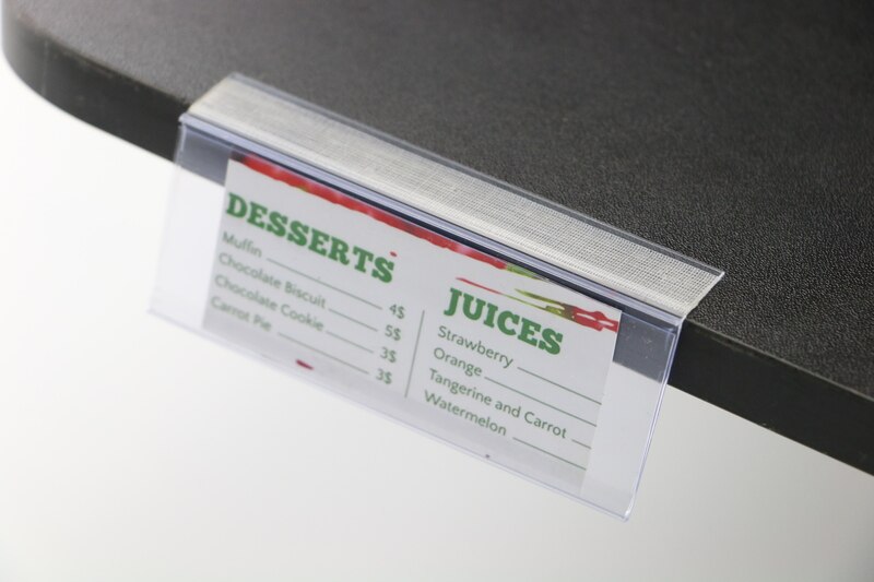 4*10cm L Label Holder Strip Adhesive Sign Clip Shelf Talker Edge Card Cover Pop Advertising Banner Price Tag Display Data Strip