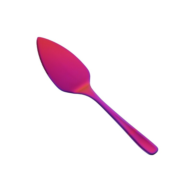 1/3PCS Stainless Steel Cake Shovel Set Bread Pizza Knife Dessert Pie Divider Cutter Spatula Server Baking Tool for Party Wedding: rainbow NO.3