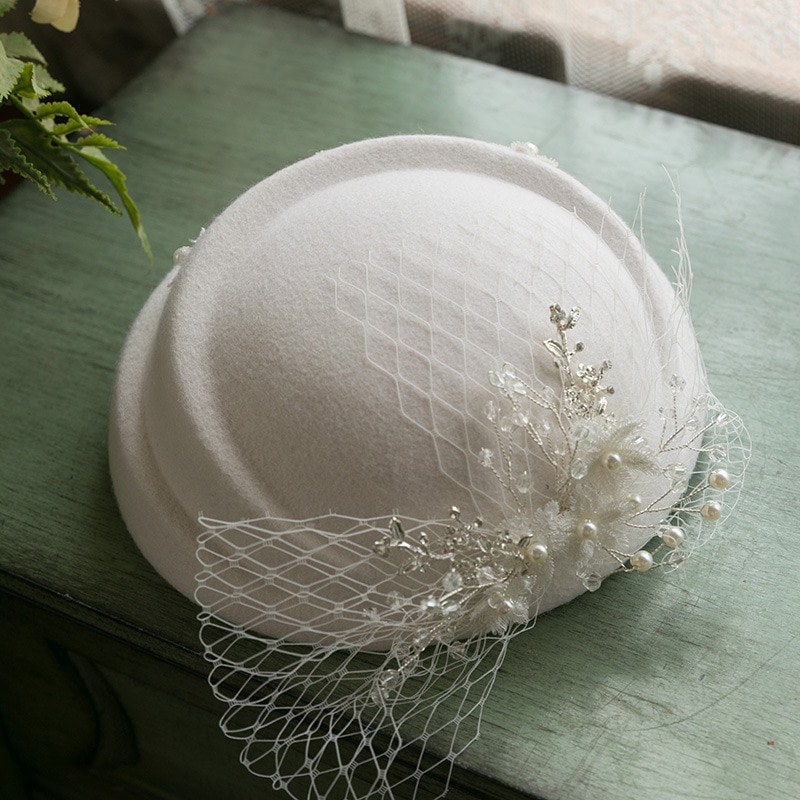 COSDREAMER Victoriaanse hoed voor dames, vintage platte hoed met bloemen, D, één maat