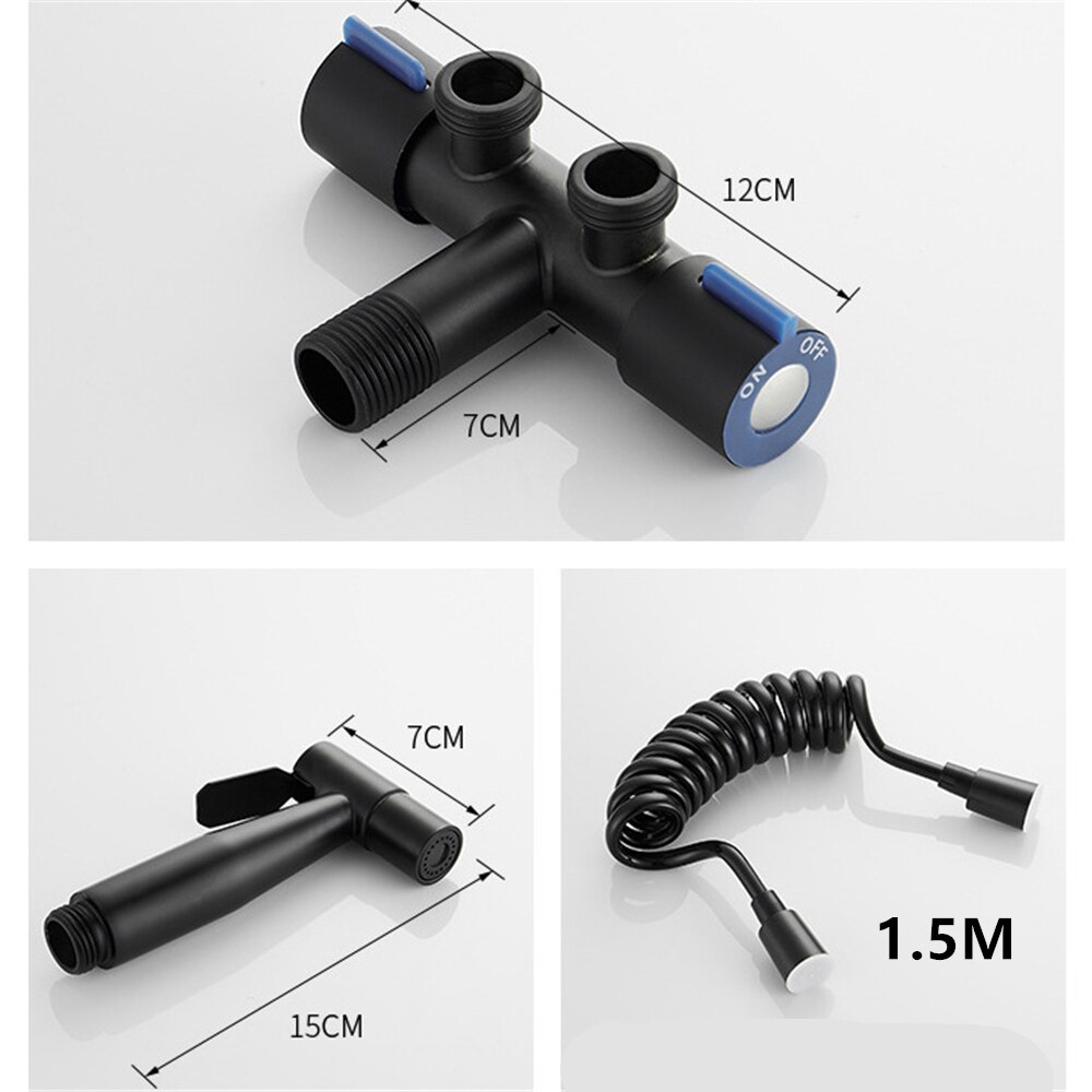 Black Handheld Toilet Bidet Sprayer Kit Stainless Steel Bidet Faucet Hand Sprayer Shower Head Bathroom Kitchen Faucet Accessory