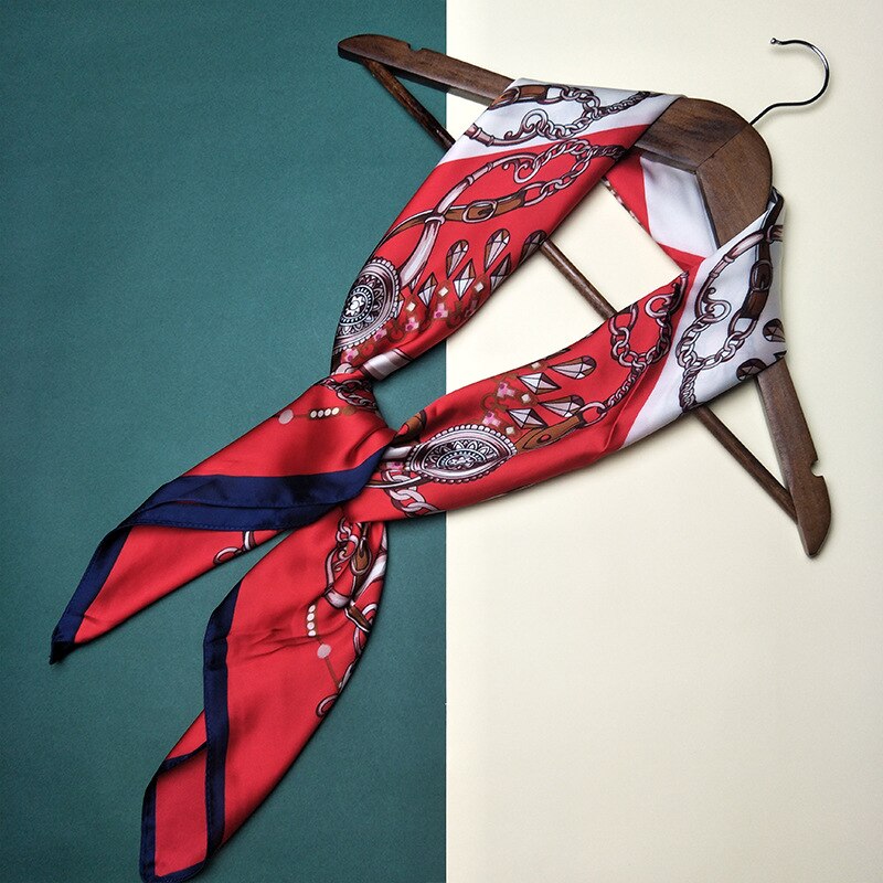 90*90cm top silke superior kæde tørklæder kvinder foulard firkantet hijab tørklæde dame sjal wrap lydpotte pareo kvinde hijab