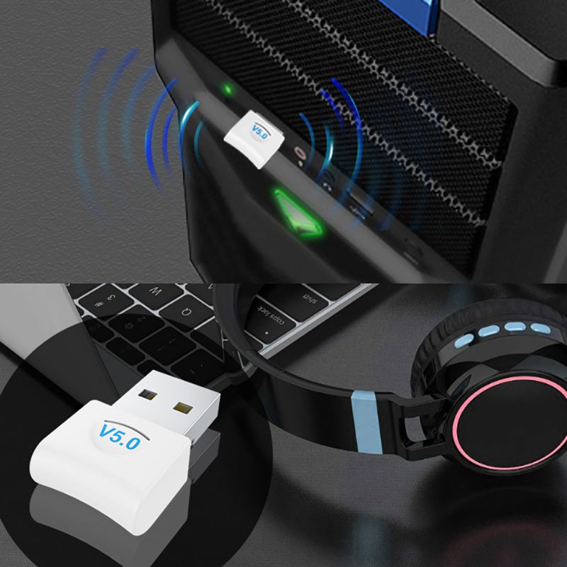 USB V5.0 Bluetooth Wireless Adapter Receiver Mini USB Bluetooth Dongle 5.0 Receiver for Computer PC
