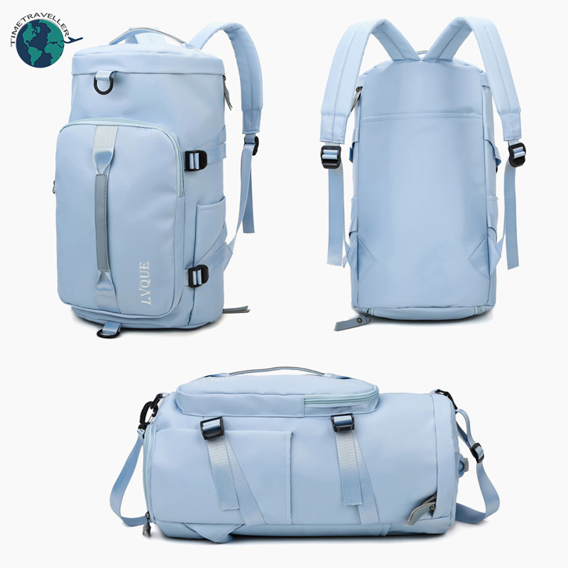 Waterproof Gym Fitness Bag Outdoor Backpack Women Travel Backpack Shoe Sport Student Excerise Backpack Casual Backbags: Light Blue