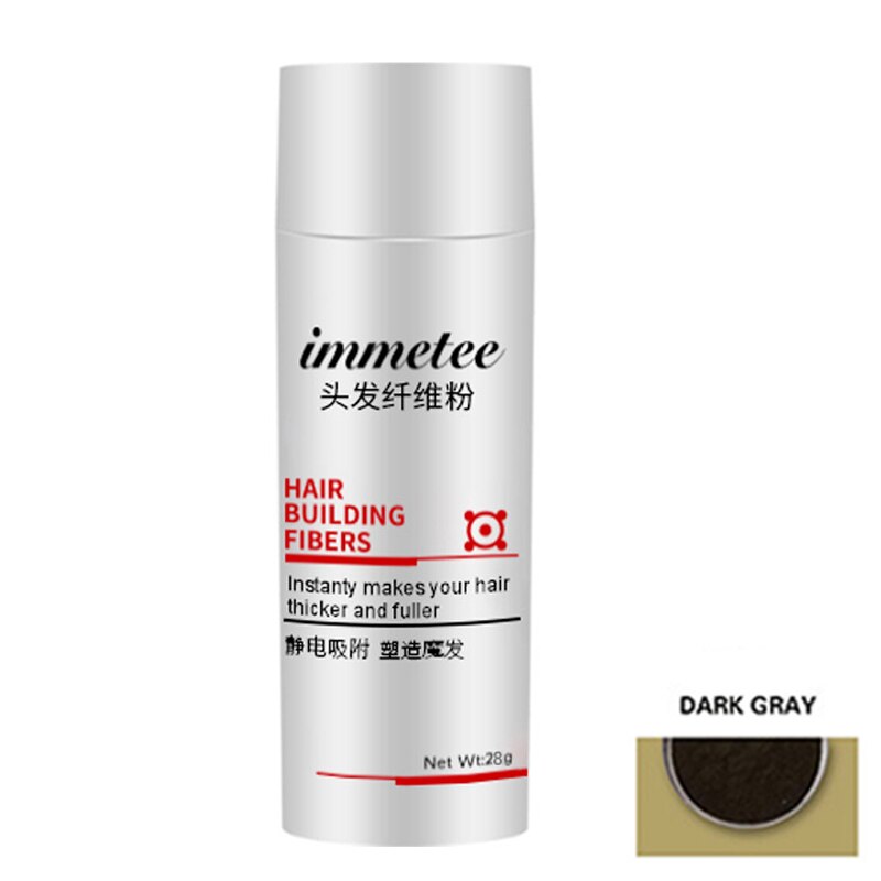 Immetee – Fibers de construction capillaire pour cheveux fins, pour une repousse des cheveux clairsemés, épaississement instantané, 28g, J9: Gris foncé