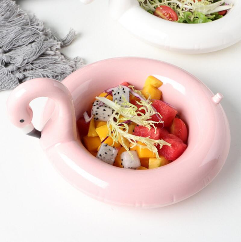 Cuencos creativos de flamenco para bol de Snowball, plato de aperitivo de unicornio, platos de aperitivos de cisne negro, helado, Plato de frutas de estilo europeo: Flamingo