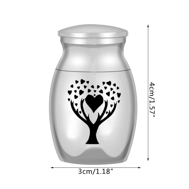 Kleine urnen voor menselijke as, mini-urn voor huisdieren, as van roestvrij staal