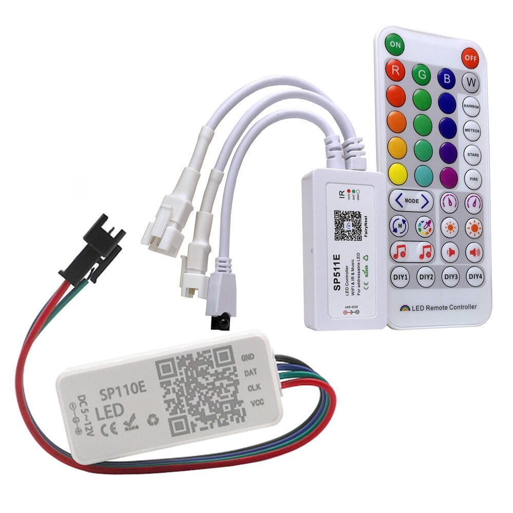 WS2811 WS2812B UCS1903 Full Color Pixel LED Strip Controller DC 5V 12V SP110E SP511E Wireless WIFI Bluetooth RGB Controller
