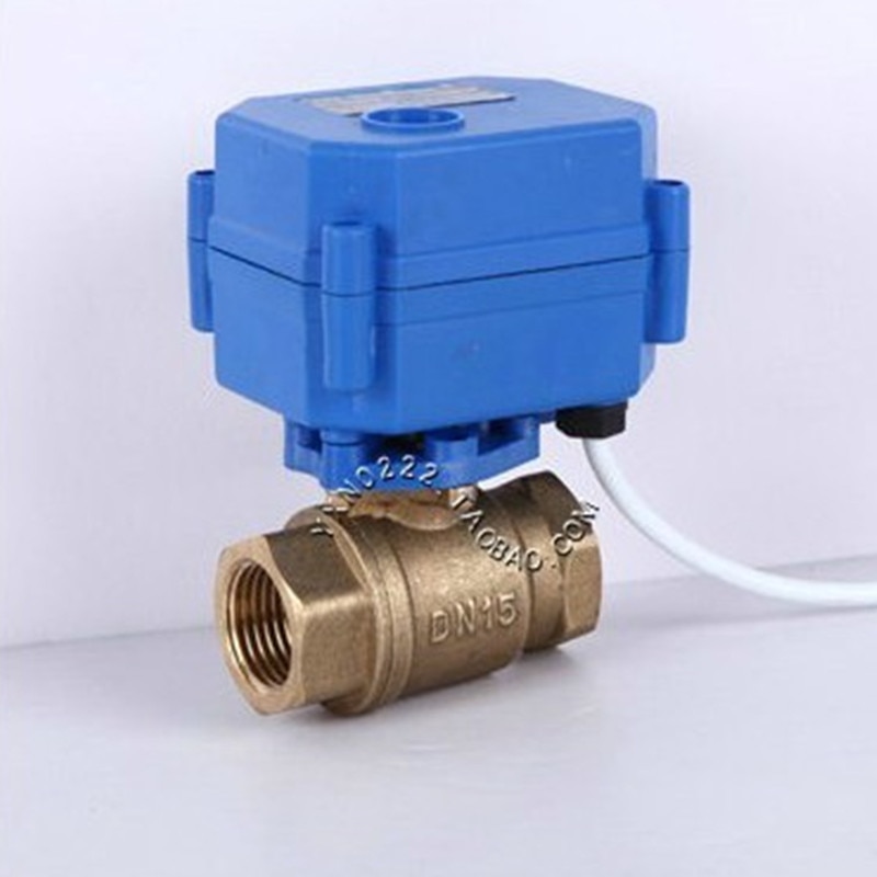 DN15 1/2 "Messing Tweeweg Elektrische Kogelkraan DC5V DC12V DC24V AC220V CR01 CR02 CR03 CR04 CR05 Gemotoriseerde Klep voor Water