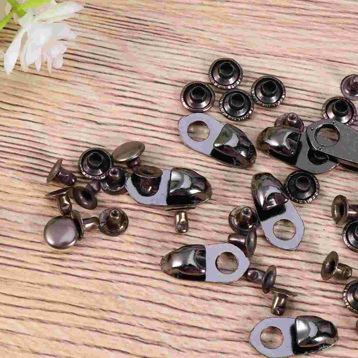 Juego de ojales de Metal para botas, juego de ganchos para zapatos, botón, abrazaderas, color negro, 20 unidades
