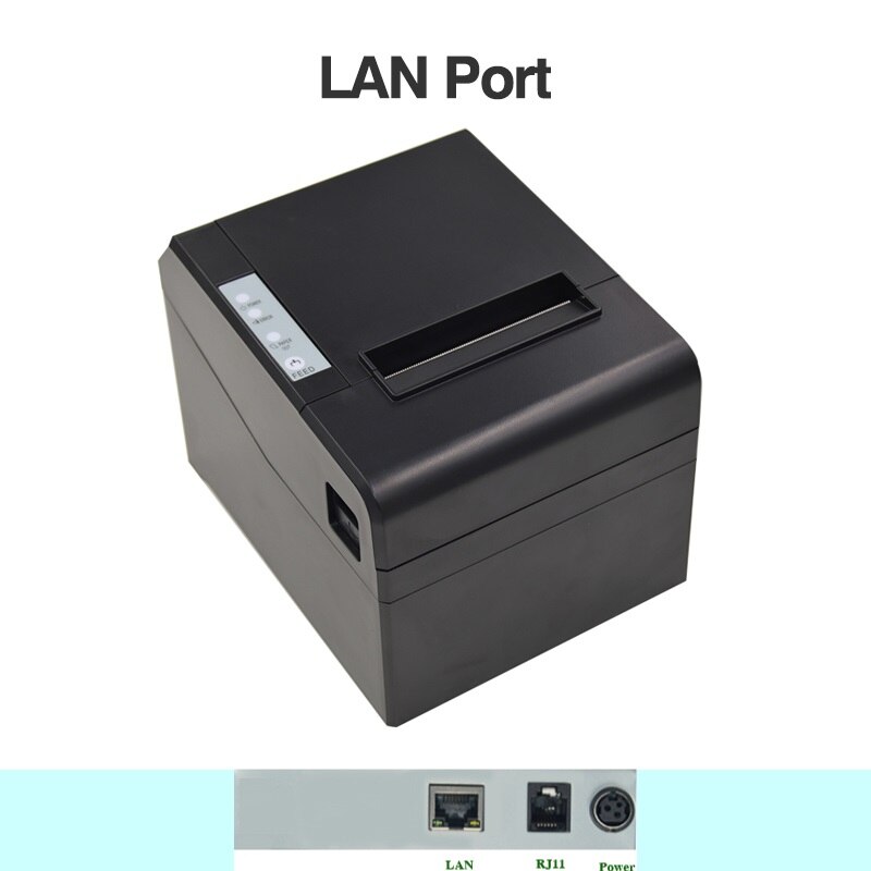 Zjiang 80Mm Thermische Ontvangst Barcode Pos Keuken Printer Bluetooth Bill Printers Met Automatische Snijder In Winkel Restaurant 220 Mm/s: LAN Printer / ons aansluiten