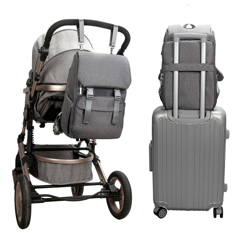 Baby Diaper Backback Large Capacity Mummy Nappy Bag Multifunctional Daypack with USB Charging Port Changing Pad Stroller