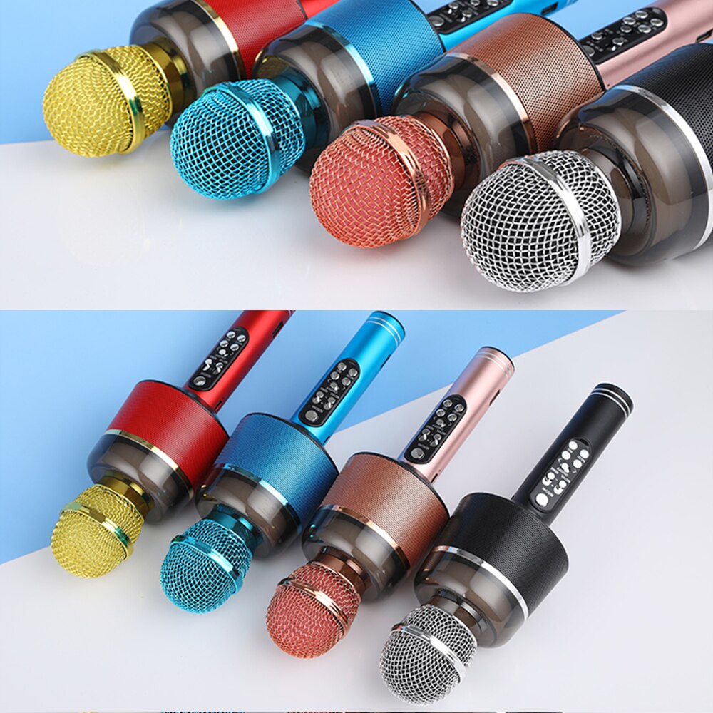 Micrófono inalámbrico para Karaoke, altavoz Portátil con Bluetooth, reproductor KTV casero con luces LED de baile, función de grabación