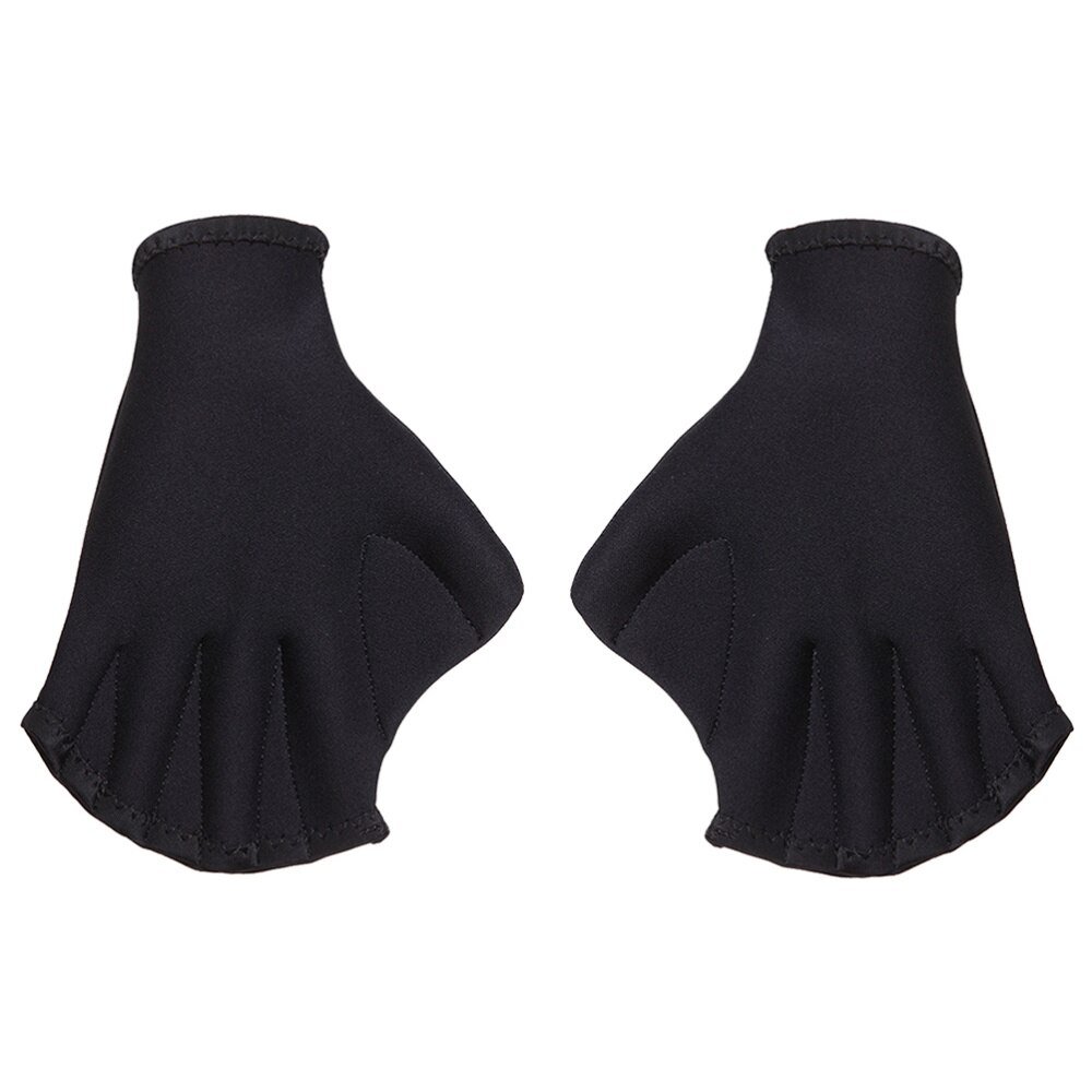 1 paar Schwimmen Handschuhe Schwimmhäuten Aquatische Fit Traning Handschuhe Paddel Tauchen Hand Web (Schwarz)
