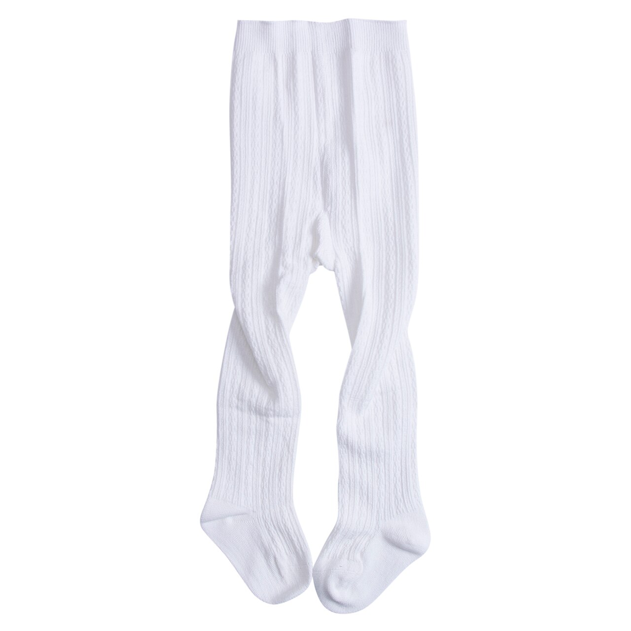 6 cores do bebê crianças meninas da criança collants sólido quente meias meias meias kintting antiderrapante calças meias: Branco / 2-4 Years