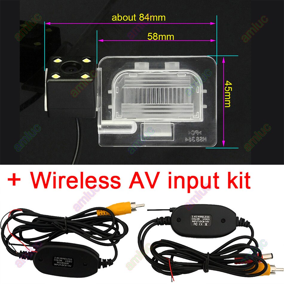 For Kia K5 Optima JF Forte K3 Cerato YD Cerato Rio Car Reverse Parking Rear View Wireles Vehicle Camera: 4led Wireless