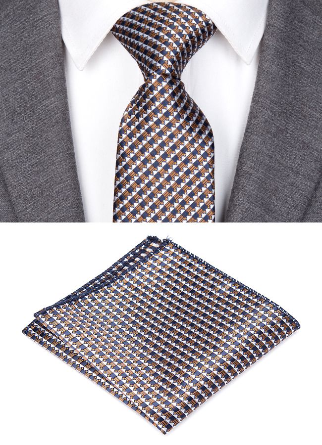 Herreslips kravatsæt jacquardternede slips til mænd stribet slips til bryllup afslappet jakkesæt smalt slips skjortetilbehør