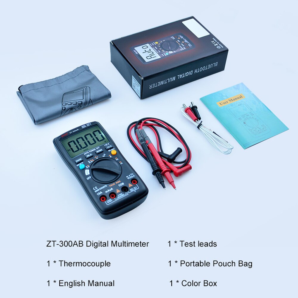 Bside Digitale Multimeter Spanning Stroom Capaciteit Universele Meter True Ac True Weerstand Mutimeter 6000 Tellingen Lcd Display