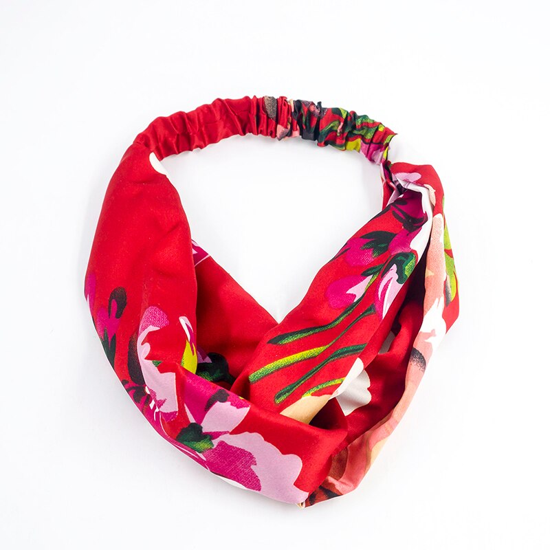 1pc retro kors turban bandasje bandanas hårbånd bohemiske hårbånd print pannebånd hår tilbehør hodepakke for gravide kvinner