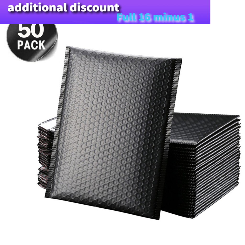 50pcs/Lot Foam Envelope Bags Self Seal Mailers Padded Envelopes With Bubble Mailing Bag Packages Bag Black