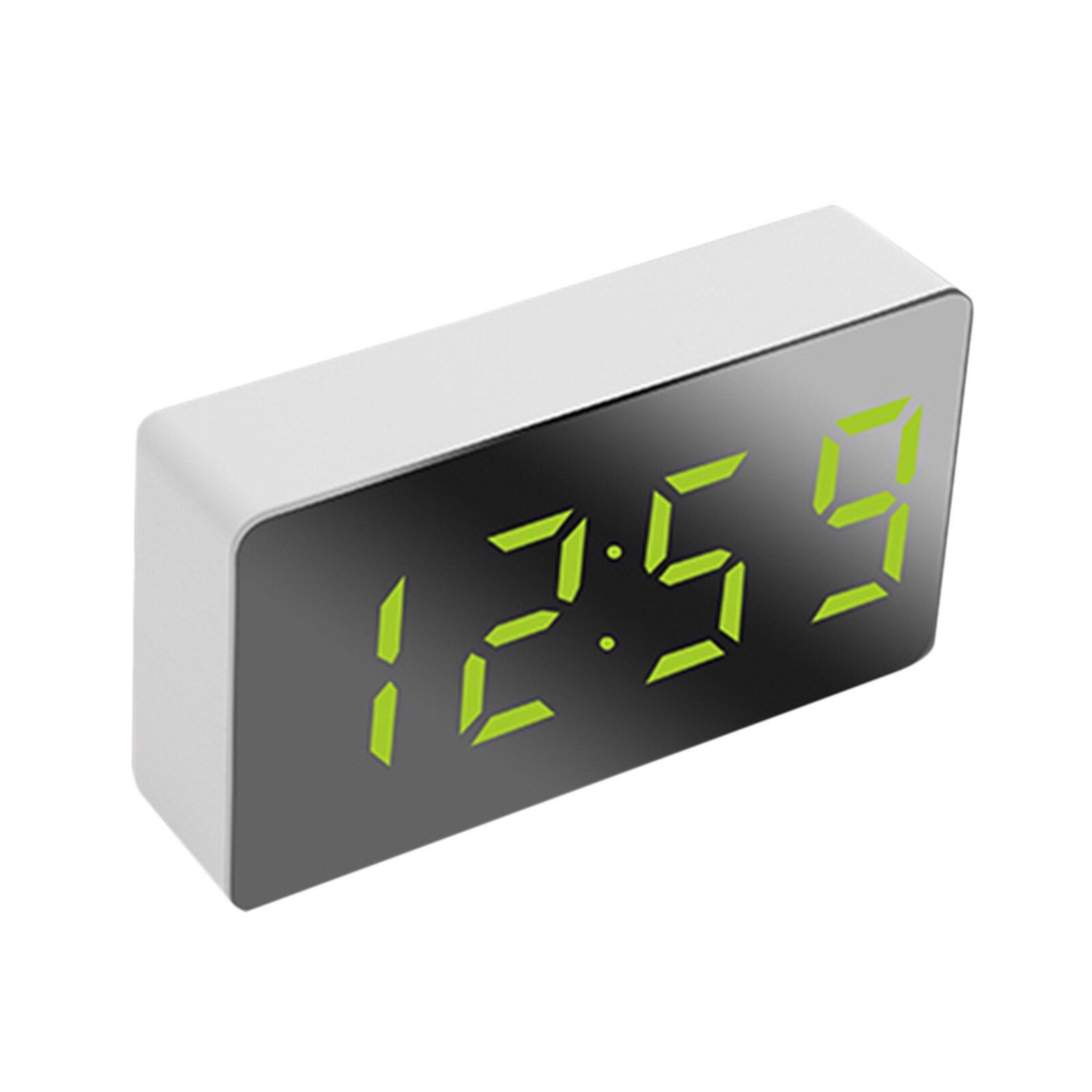 Clock Alarm LED Mirror Clock Electronic Digital Travel Clock Alarm Clock Mirror Car Clock USB Powered Electronic Desktop Clocks: Green