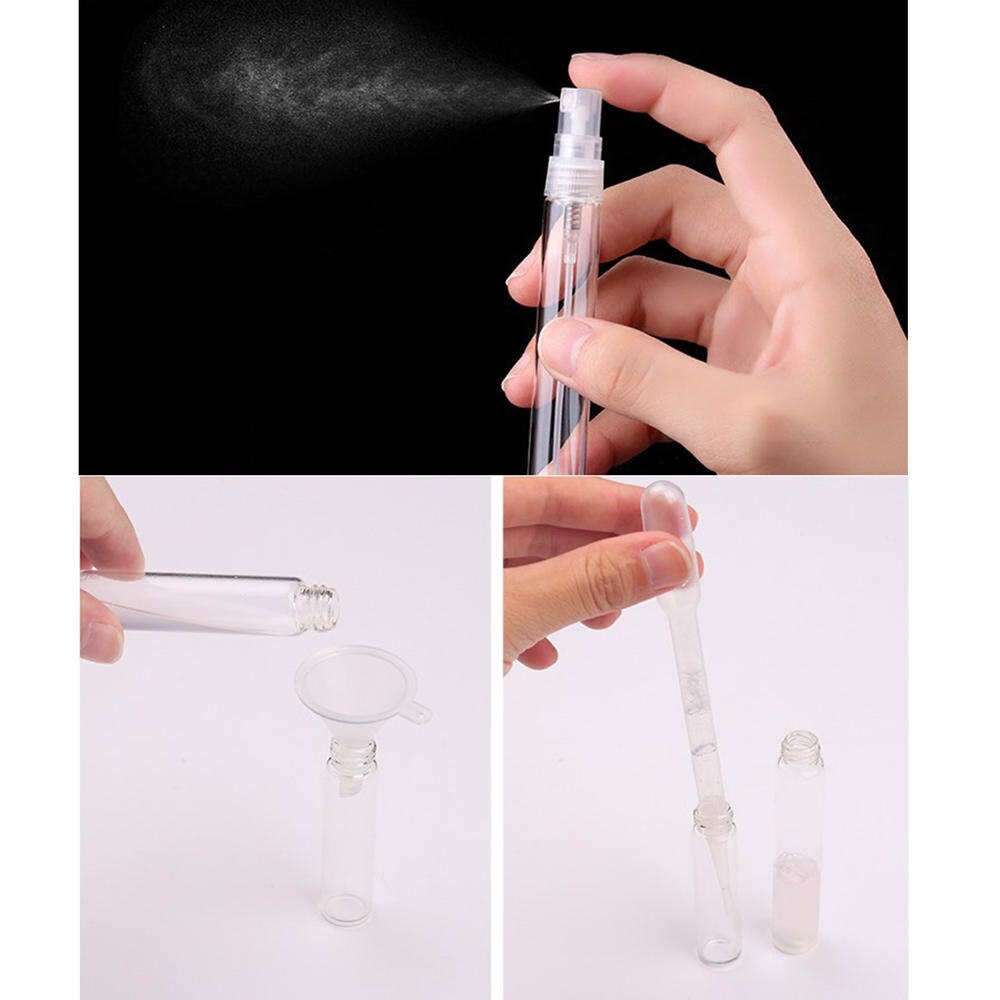 5Pcs 3/5/10Ml Draagbare Glazen Parfumflesjes Mini Lege Parfum Glas Spray Flessen Lege cosmetische Container Voor Reizen