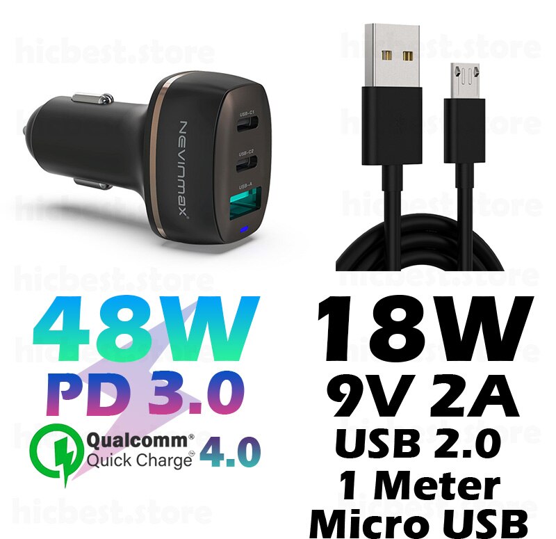 Cargador rápido de teléfono para coche, cargador de 48W PPS PD para Samsung S20 Note 20 Ultra Note10 QC 4,0 USB tipo C, para iPhone 12 SE 11 Macbook: 2