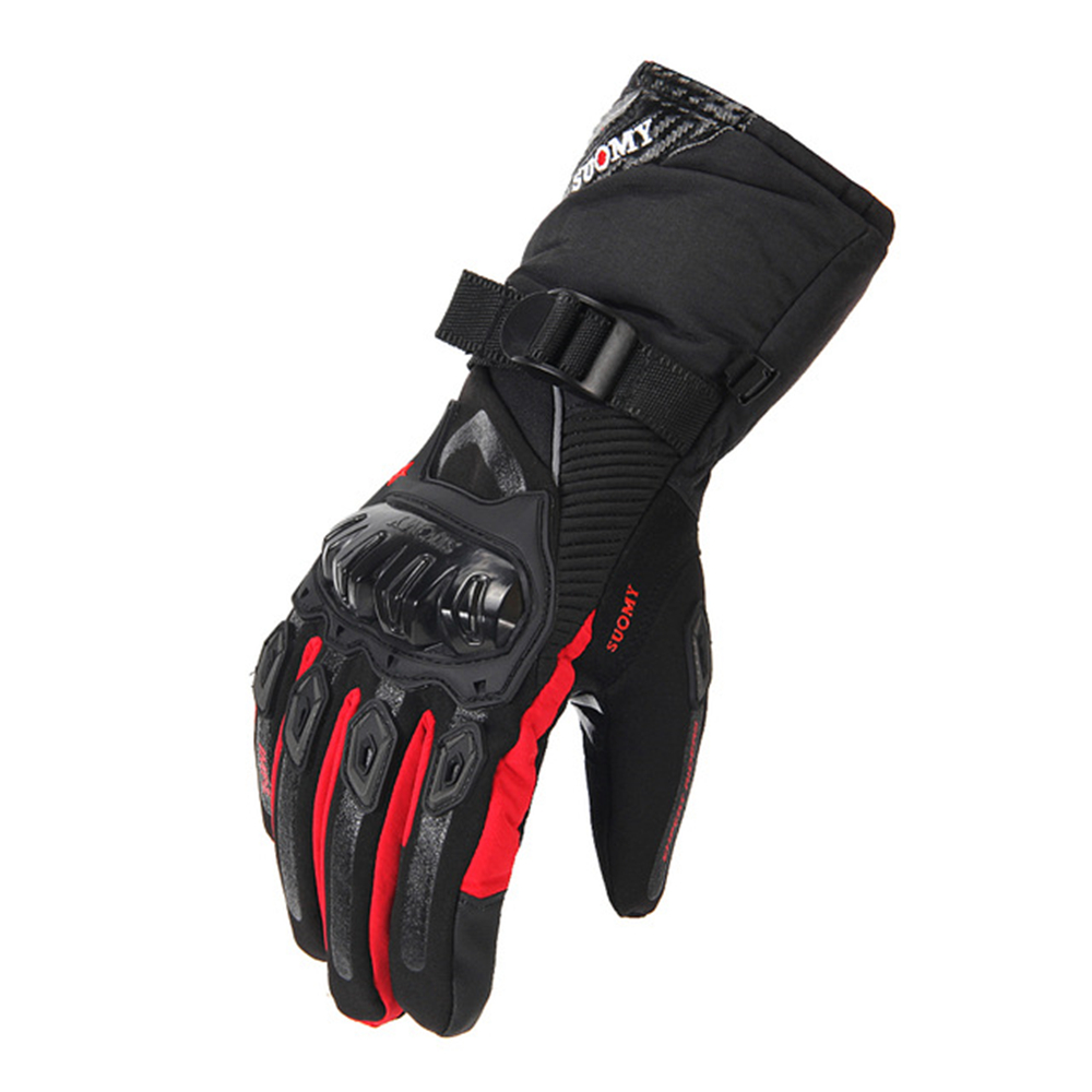 Suomy motorcykelhandskar herr 100%  vattentäta vindtäta vinter gant moto handskar pekskärm guantes moto motorcykel ridhandskar: Röd / L