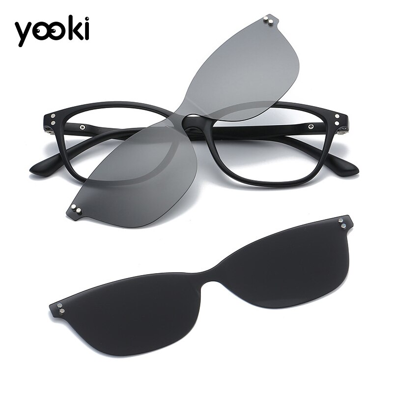 Mens Polarisierte Magnetische Clip-auf Sonnenbrillen Acetat Brille Rahmen Nacht Fahren Sonnenbrille: Nein 5