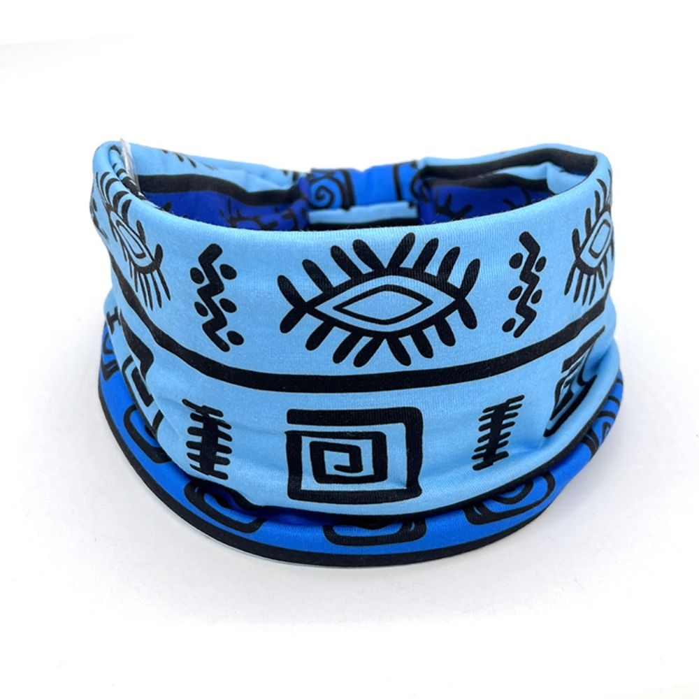 Boho Flower Print Wide Headbands Vintage Knot Elastic Turban Headwrap for Women Girls Soft Bandana Hair Accessories: Silver