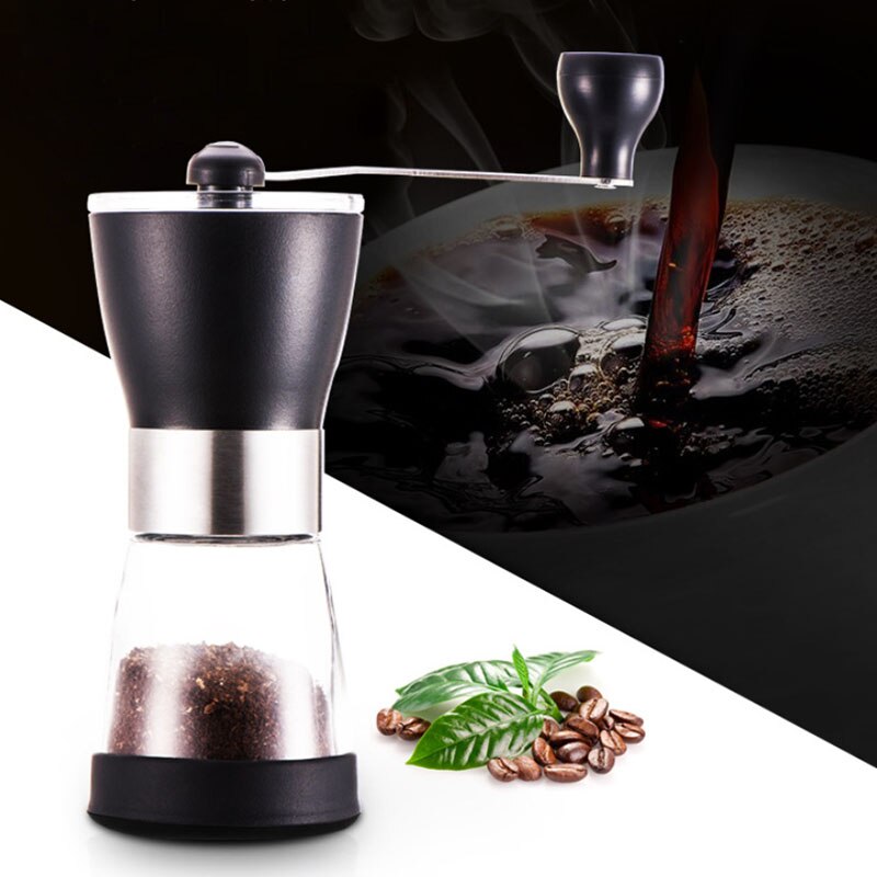 Manuel kaffekværn, keramisk kaffemølle, justerbar maling, glaskrukke, bygget til at holde, top bedømt
