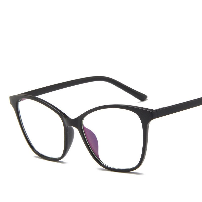 oeil de chat femmes lunettes cadre Transparent clair lentille lunettes lunettes cadre lunettes pour hommes lunette de vue femme: matte black